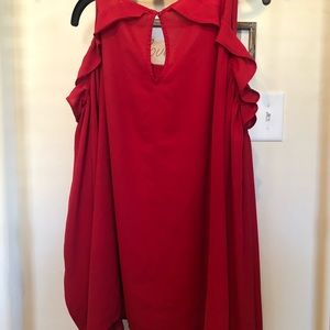Lane Bryant Tops - Lane Bryant Red Cold Shoulder Blouse sz 24 Lane Bryant Tops - Lane Bryant Red Cold Shoulder Blouse sz 24